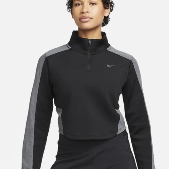 Nike Tops - Nike Pro Cropped Quarter Zip Black L